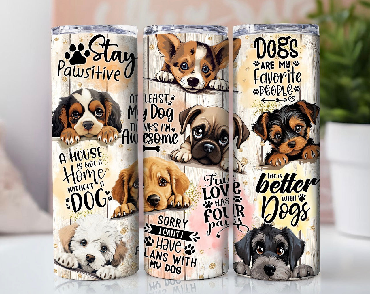 Dog Lover Quotes Tumbler 20oz | Cute Puppy Insulated Cup | Stainless Steel Gift