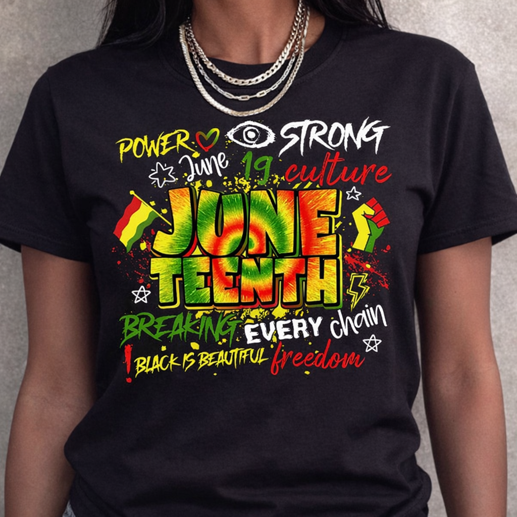 Juneteenth Power Tee – Breaking Every Chain | Black Culture Graphic T-Shirt