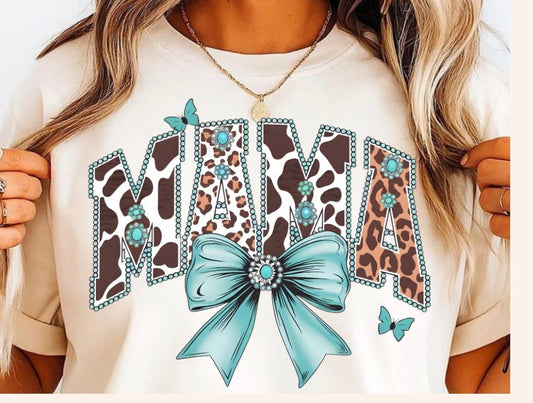MAMA Leopard Print Graphic Tee – Western Boho Style