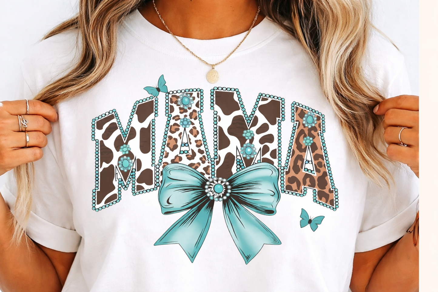 MAMA Leopard Print Graphic Tee – Western Boho Style