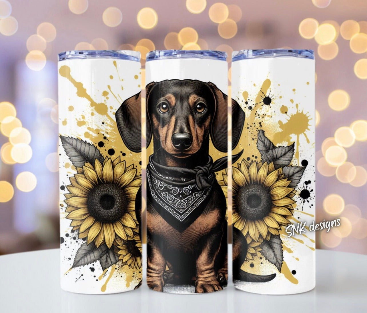 20oz Dachshund Sunflower Tumbler – Cute Dog Lover Gift | Insulated Stainless Steel Cup