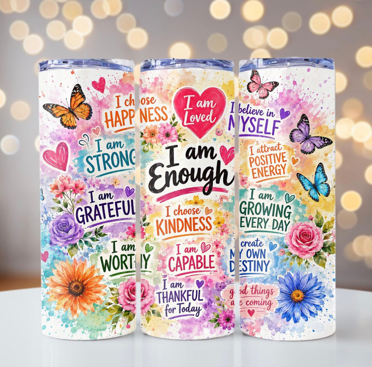 I Am Enough – Inspirational Affirmation 20oz Tumbler