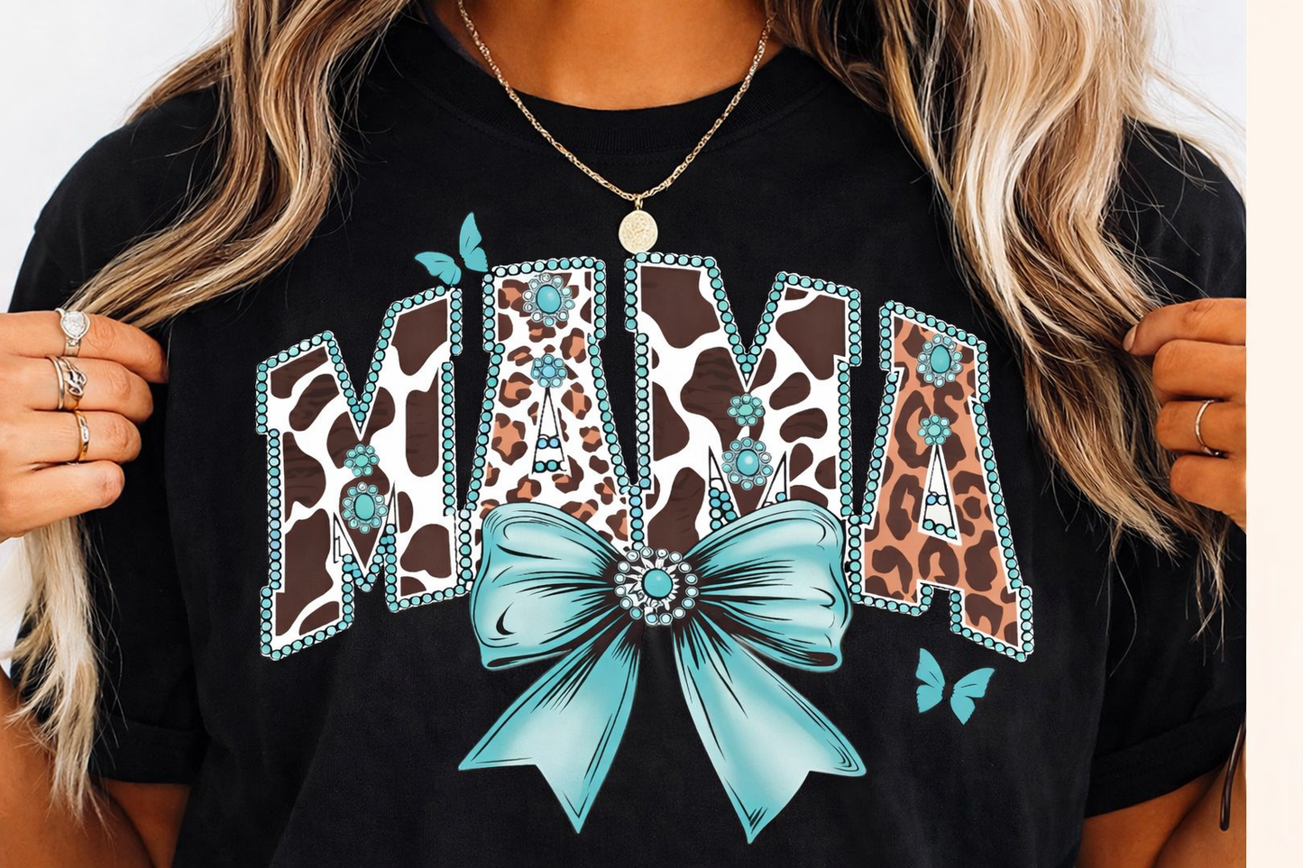 MAMA Leopard Print Graphic Tee – Western Boho Style