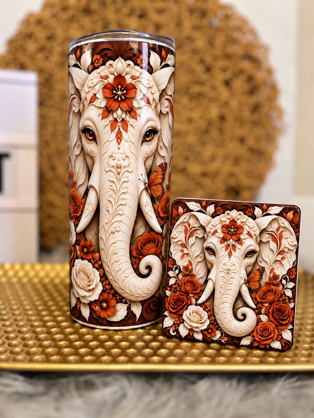 Floral Elephant Coaster Sets
