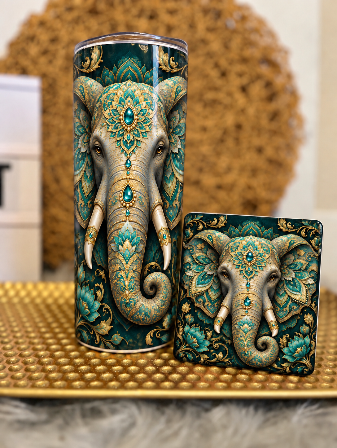 Floral Elephant Coaster Sets