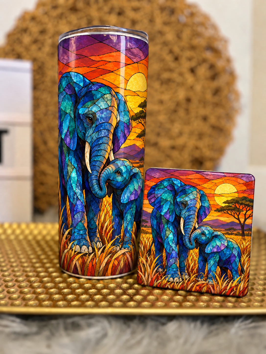 Floral Elephant Coaster Sets