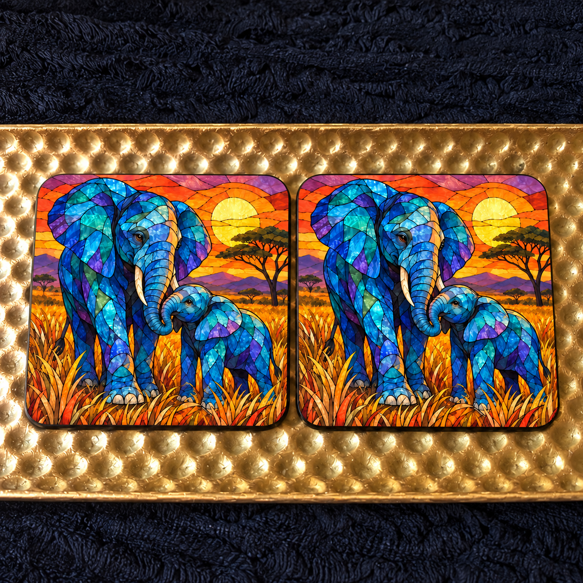 Floral Elephant Coaster Sets