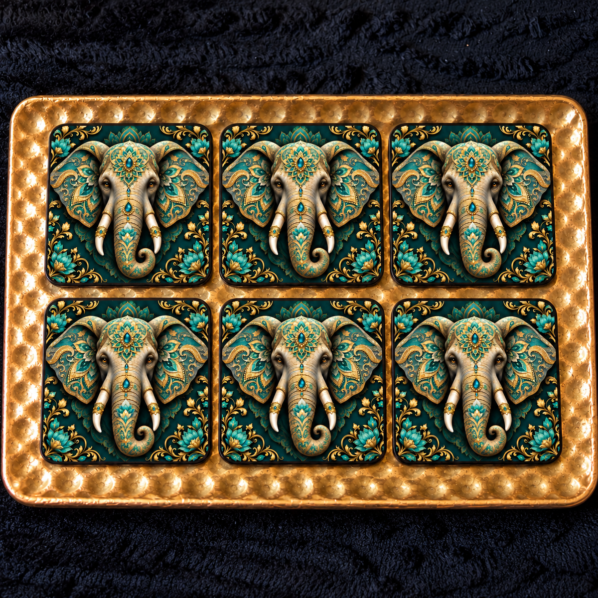 Floral Elephant Coaster Sets