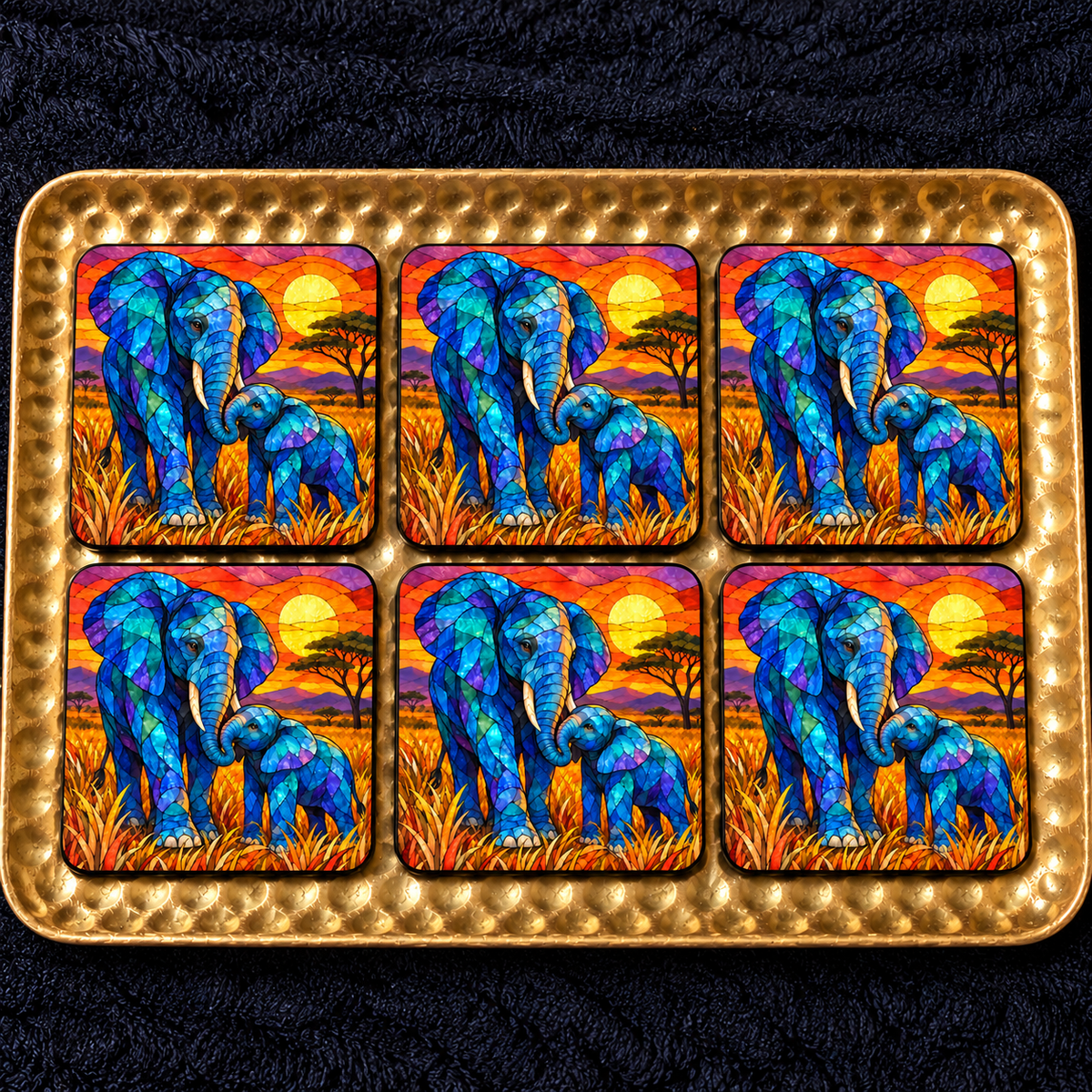 Floral Elephant Coaster Sets
