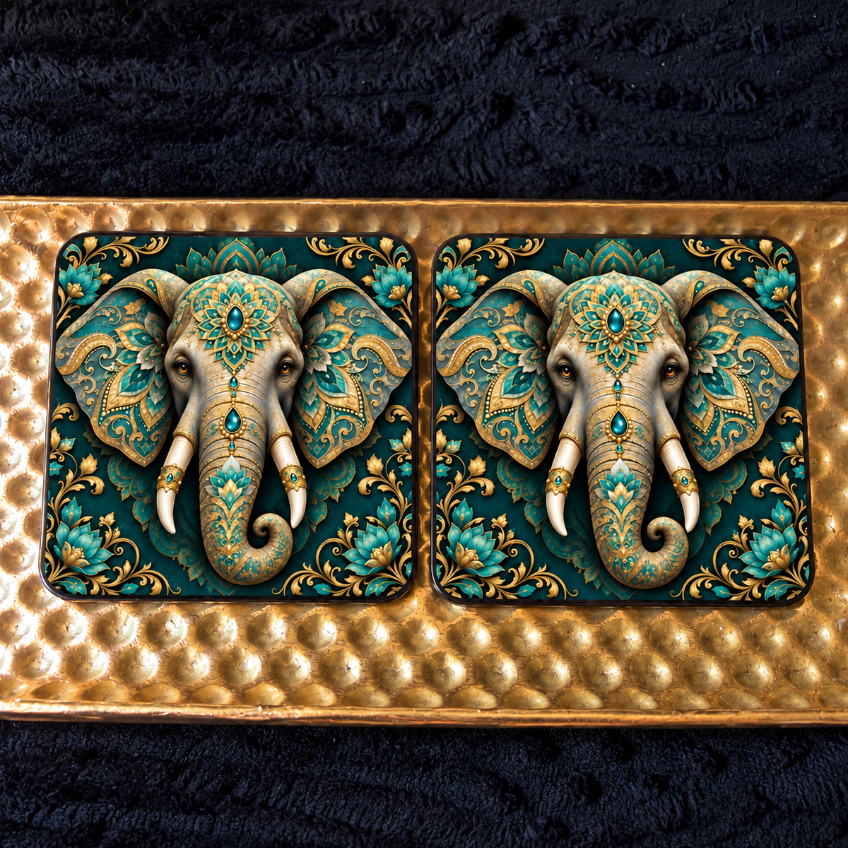 Floral Elephant Coaster Sets