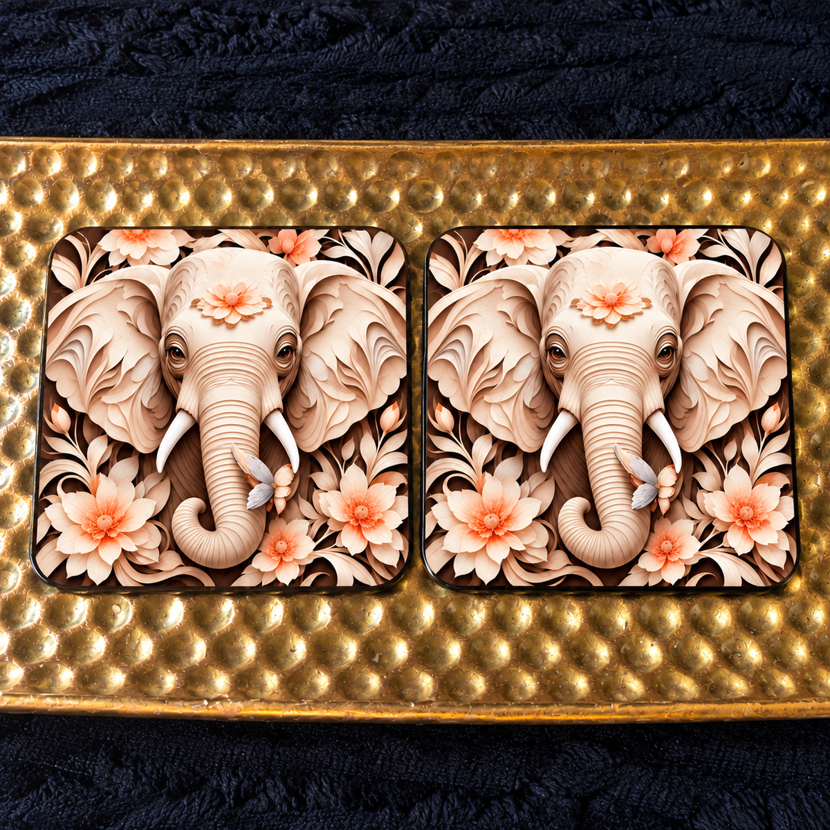 Floral Elephant Coaster Sets