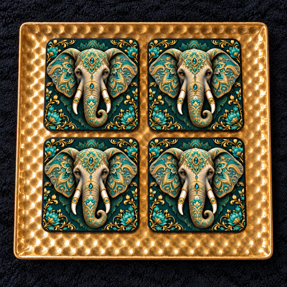 Floral Elephant Coaster Sets
