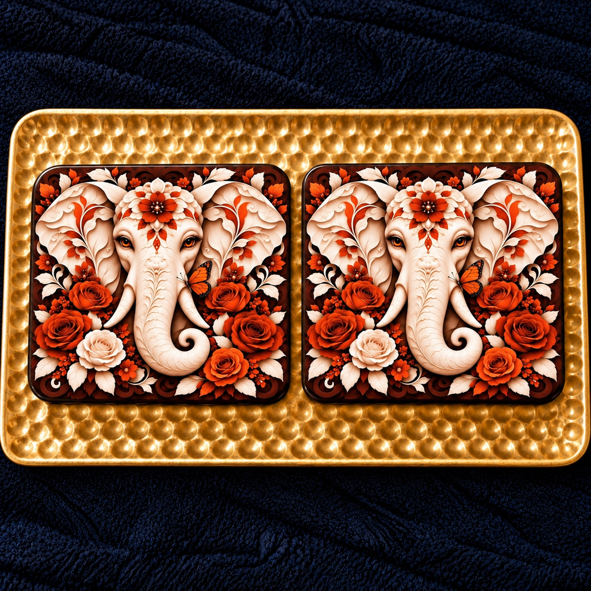 Floral Elephant Coaster Sets